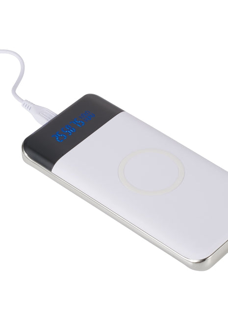 Constant 10000 mAh Wireless Power Bank w/Display - White | PromoEO