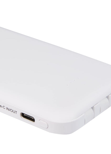 UL Listed 5,000 mAh Power Bank with Multi-Cables - White | PromoEO