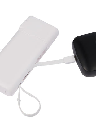 UL Listed 10,000 mAh 20W PD Power Bank with AC Plu - White | PromoEO