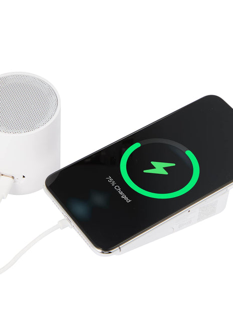 Quik Stand 10000 mAh MagClick™ Wireless Power Bank - White | PromoEO