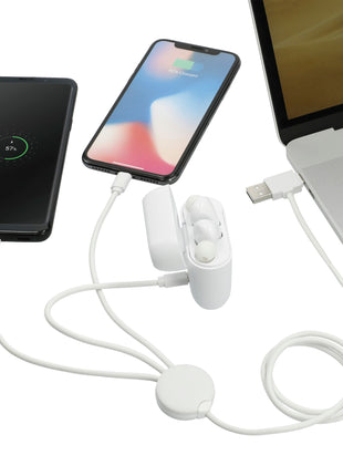 5-in-1 Charging Cable with Coating - White | PromoEO