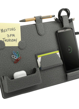 MagClick™ Fast Wireless Charging Desk Organizer - Gray | PromoEO