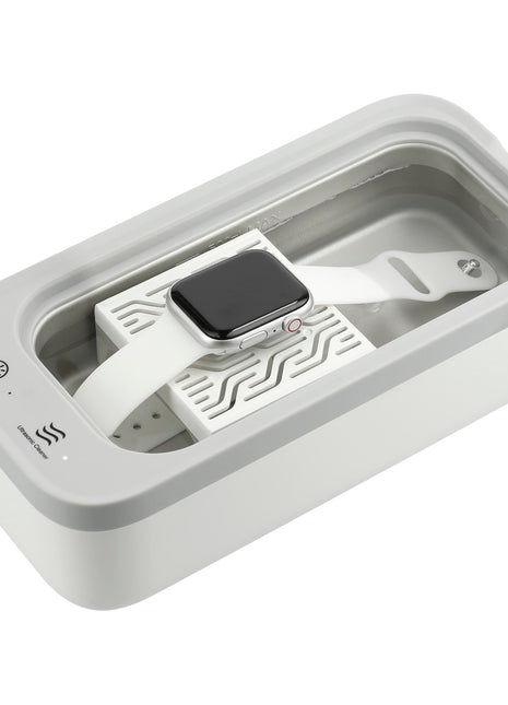 Ultrasonic Cleaner Wireless Charging UV Sanitizer - White | PromoEO