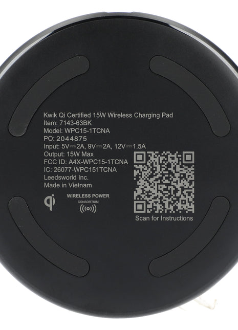 Kwik Qi Certified 15W Wireless Charging Pad