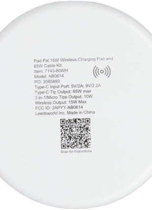 Pad Pal 15W Wireless Charging Pad and 65W Cable Ki