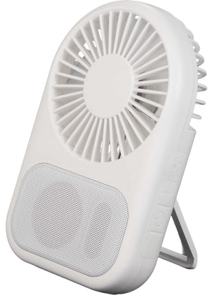 Audio Breeze Desktop Fan with Bluetooth Speaker - White | PromoEO