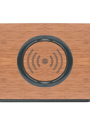 Wood Bluetooth Speaker with Wireless Charging Pad - Wood | PromoEO
