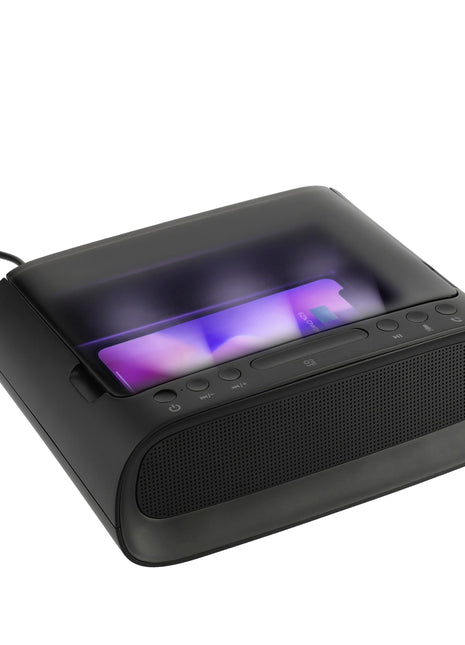 Desktop UV Sanitizer and Bluetooth Speaker - Black | PromoEO