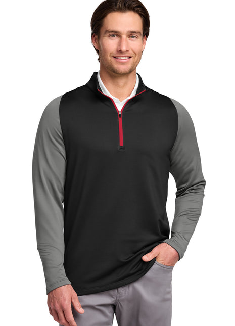 Nike Dri-FIT Stretch 1/2-Zip Cover-Up. 779795 - Black/ Dark Grey/ Gym Red | Nike