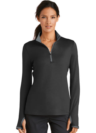Nike Women's Dri-FIT Stretch 1/2-Zip Cover-Up. 779796 - Black/ Dark Grey | Nike