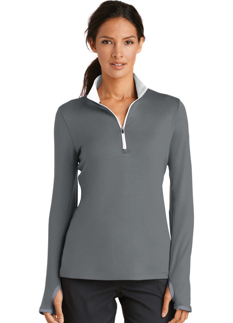 Nike Women's Dri-FIT Stretch 1/2-Zip Cover-Up. 779796 - Dark Grey/ White | Nike