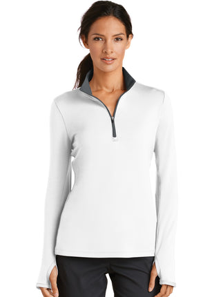 Nike Women's Dri-FIT Stretch 1/2-Zip Cover-Up. 779796 - White/ Dark Grey | Nike