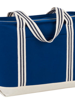 Atlantic Stripe 20oz Cotton Zippered Tote