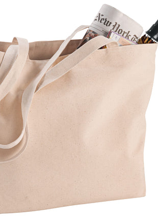 Zippered 12oz Cotton Canvas Shopper Tote