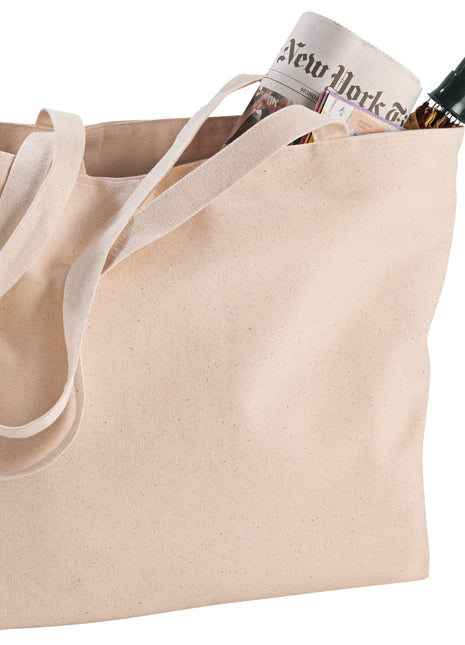 Zippered 12oz Cotton Canvas Shopper Tote