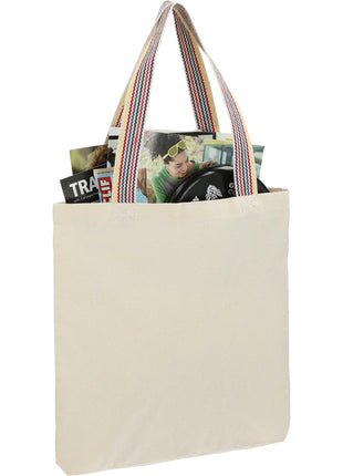 Rainbow Recycled 6oz Cotton Convention Tote - Natural | PromoEO