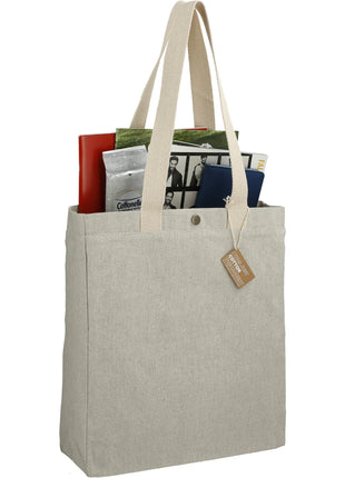 Repose 10oz Recycled Cotton Box Tote w/Snap - Gray | PromoEO