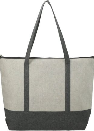 Repose 10oz Recycled Cotton Zippered Tote - Gray | PromoEO
