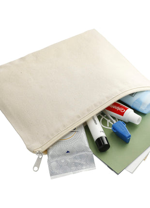 Organic Cotton Flat Travel Pouch - Natural | PromoEO