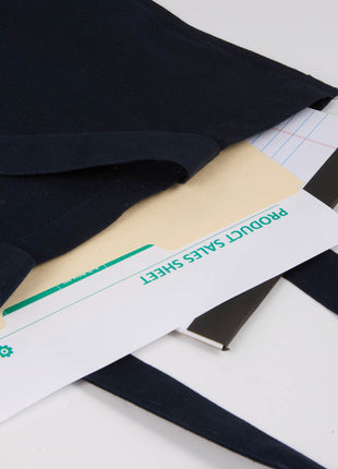 Double-Stitched 8oz Organic Cotton Tote - Navy | PromoEO