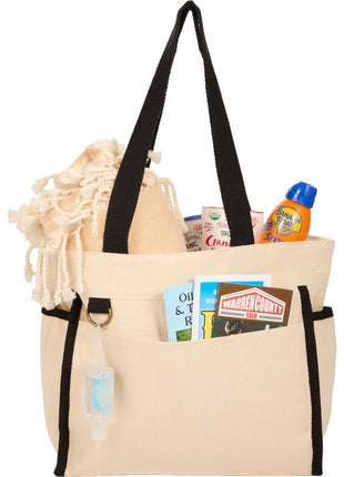 10oz Organic Cotton Accent Tote - Natural | PromoEO