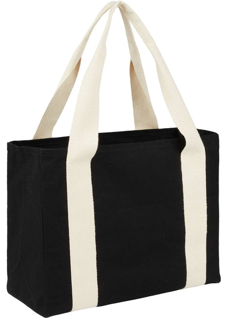 12oz Cotton Shopper Tote with Contrast Handles