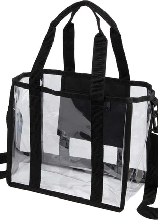 Small Clear Stadium Tote - Black | PromoEO