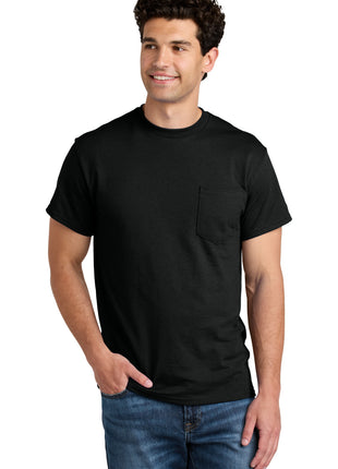 Gildan® - DryBlend® 50 Cotton/50 Poly Pocket T-Shirt. 8300 - Black | Gildan