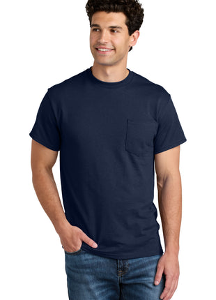 Gildan® - DryBlend® 50 Cotton/50 Poly Pocket T-Shirt. 8300 - Navy | Gildan