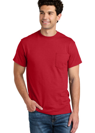 Gildan® - DryBlend® 50 Cotton/50 Poly Pocket T-Shirt. 8300 - Red | Gildan