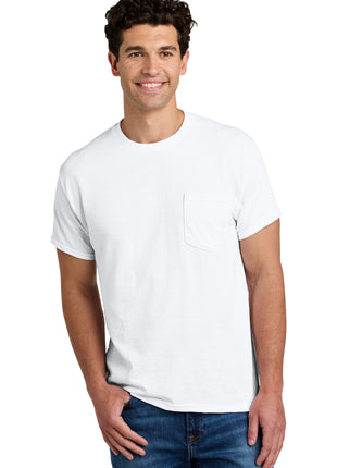 Gildan® - DryBlend® 50 Cotton/50 Poly Pocket T-Shirt. 8300 - White | Gildan