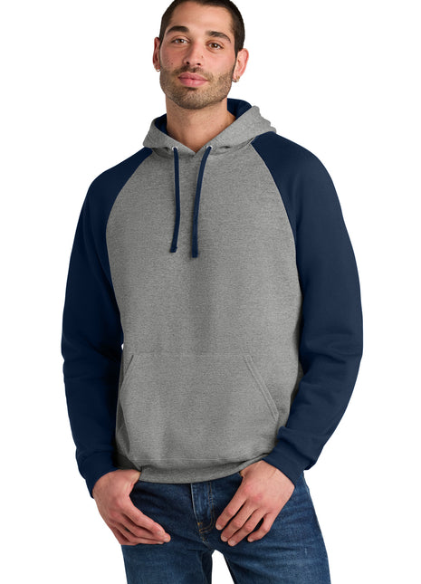 Jerzees® Unisex NuBlend® Colorblock Raglan Hoodie Sweatshirt 96C - Oxford/ J. Navy | Jerzees