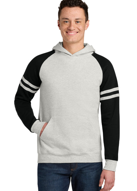 Jerzees® Unisex NuBlend® Varsity Colorblock Hooded Sweatshirt 97C - Oatmeal Heather/ Black Ink | Jerzees