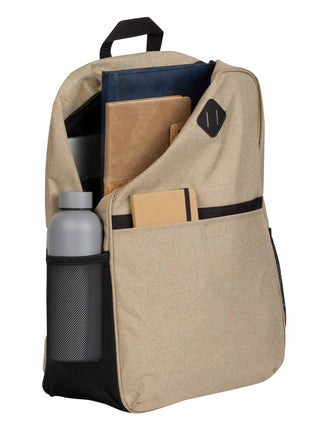 Parker Recycled 17" Laptop Backpack - Tan | PromoEO