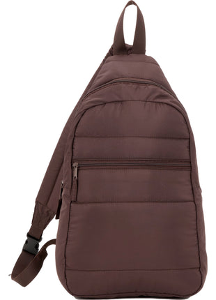 Puffer Recycled Sling Backpack - Chocolate | PromoEO