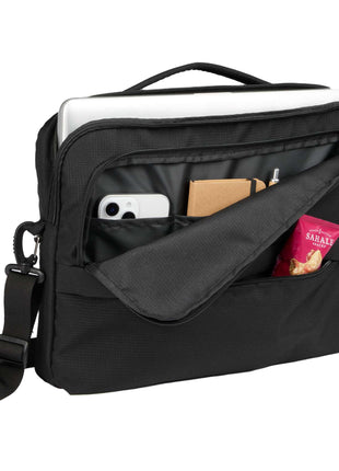 Crossbody Recycled Messenger Bag - Black | PromoEO