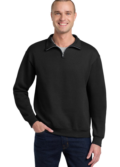 Jerzees® - NuBlend® 1/4-Zip Cadet Collar Sweatshirt. 995M - Black | Jerzees