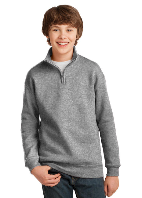DISCONTINUED JERZEES® Youth NuBlend® 1/4-Zip Cadet Collar Sweatshirt. 995Y - Oxford | Jerzees