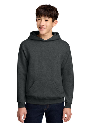 Jerzees® - Youth NuBlend® Pullover Hooded Sweatshirt.  996Y - Black Heather | Jerzees