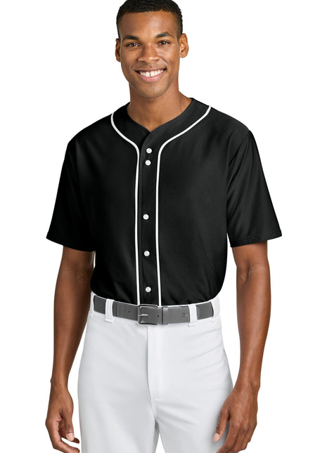 A4 Short Sleeve Full-Button Baseball Top A4N4184 - Black | A4