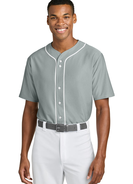 A4 Short Sleeve Full-Button Baseball Top A4N4184 - Grey | A4