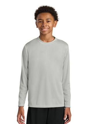 A4 Youth Cooling Performance Long Sleeve Tee A4NB3165 - Silver | A4