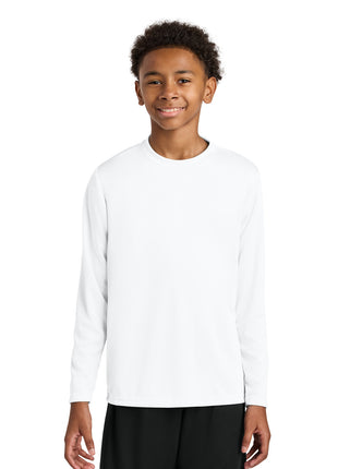 A4 Youth Cooling Performance Long Sleeve Tee A4NB3165 - White | A4