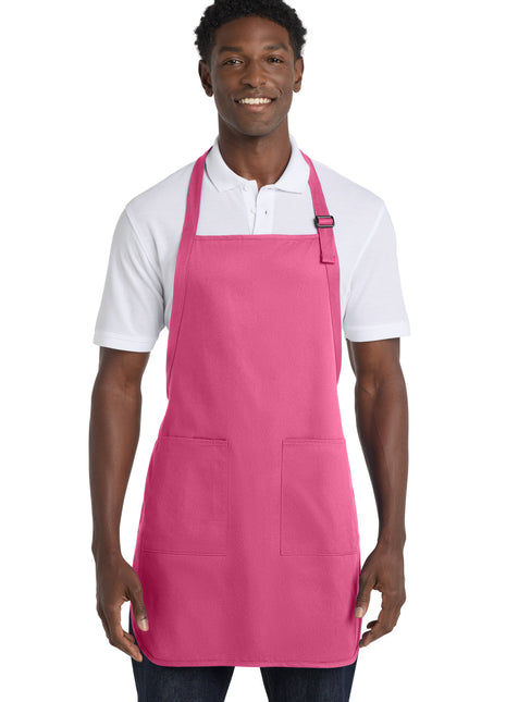Port Authority® Full-Length Apron with Pockets.  A500 - Awareness Pink | Port Authority