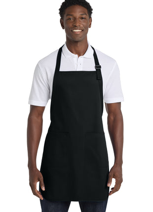 Port Authority® Full-Length Apron with Pockets.  A500 - Black | Port Authority