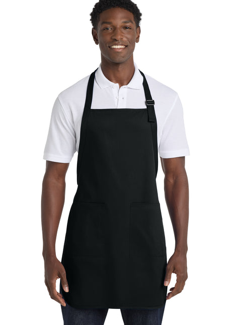 Port Authority® Full-Length Apron with Pockets.  A500 - Black | Port Authority