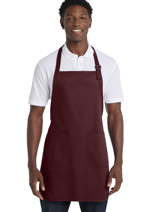 Port Authority® Full-Length Apron with Pockets.  A500 - Maroon | Port Authority