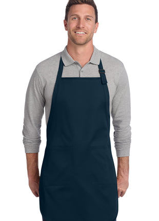 Port Authority ® Full-Length Two-Pocket Bib Apron. A600 - Navy | Port Authority
