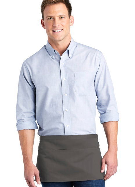 Port Authority ® Three-Pocket Waist Apron. A602 - Charcoal | Port Authority