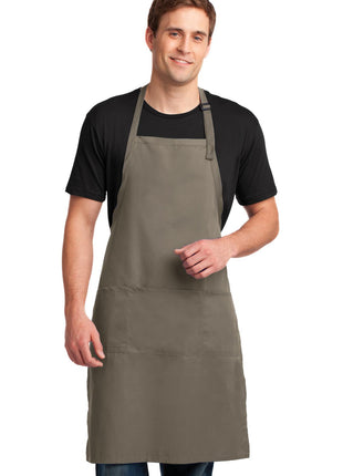 Port Authority® Easy Care Extra Long Bib Apron with Stain Release. A700 - Khaki | Port Authority